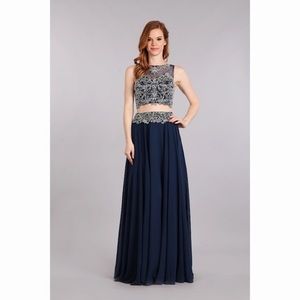 2 pc 1619 Navy Dress. Super cute and sparkly with sequins. Missy size 0.